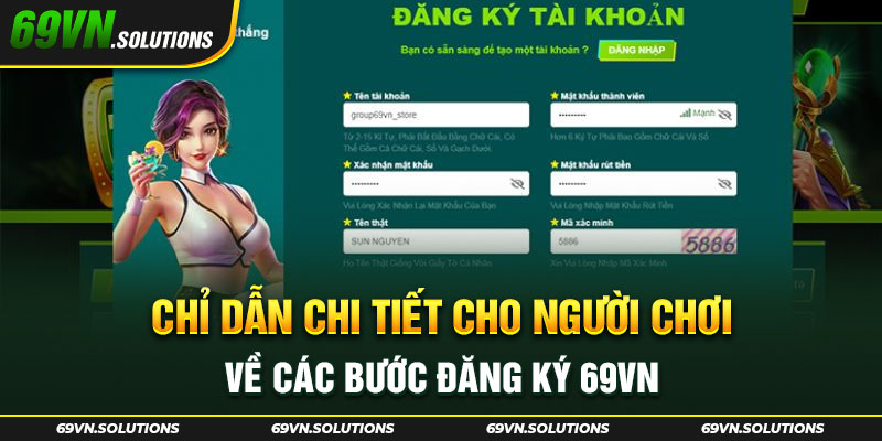 Chỉ dẫn chi tiết cho người chơi về các bước đăng ký 69vn